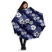 Hawaiian Hibiscus Tribal Floral Blue Umbrella Polynesian Tapa Pattern LT01 - Polynesian Pride