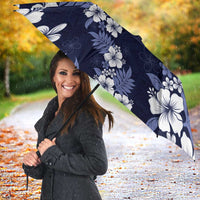 Hawaiian Hibiscus Tribal Floral Blue Umbrella Polynesian Tapa Pattern LT01 - Polynesian Pride