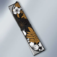 Hawaiian Hibiscus Tribal Floral Brown Auto Sun Shade Polynesian Tapa Pattern - Polynesian Pride