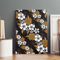 Hawaiian Hibiscus Tribal Floral Brown Canvas Wall Art Polynesian Tapa Pattern - Polynesian Pride
