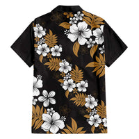 Hawaiian Hibiscus Tribal Floral Brown Family Matching Short Sleeve Bodycon Dress and Hawaiian Shirt Polynesian Tapa Pattern - Polynesian Pride