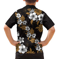 Hawaiian Hibiscus Tribal Floral Brown Family Matching Summer Maxi Dress and Hawaiian Shirt Polynesian Tapa Pattern - Polynesian Pride