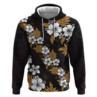 Hawaiian Hibiscus Tribal Floral Brown Hoodie Polynesian Tapa Pattern LT01 Pullover Hoodie Brown - Polynesian Pride