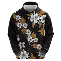 Hawaiian Hibiscus Tribal Floral Brown Hoodie Polynesian Tapa Pattern LT01 - Polynesian Pride