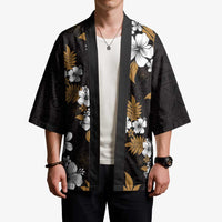 Hawaiian Hibiscus Tribal Floral Brown Kimono Polynesian Tapa Pattern - Polynesian Pride