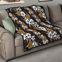Hawaiian Hibiscus Tribal Floral Brown Quilt Polynesian Tapa Pattern - Polynesian Pride