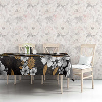 Hawaiian Hibiscus Tribal Floral Brown Tablecloth Polynesian Tapa Pattern - Polynesian Pride