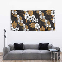 Hawaiian Hibiscus Tribal Floral Brown Tapestry Polynesian Tapa Pattern - Polynesian Pride