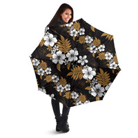 Hawaiian Hibiscus Tribal Floral Brown Umbrella Polynesian Tapa Pattern LT01 - Polynesian Pride