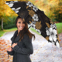 Hawaiian Hibiscus Tribal Floral Brown Umbrella Polynesian Tapa Pattern LT01 - Polynesian Pride