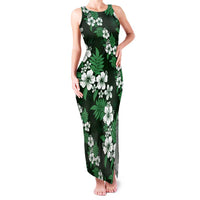 Hawaiian Hibiscus Tribal Floral Green Family Matching Tank Maxi Dress and Hawaiian Shirt Polynesian Tapa Pattern - Polynesian Pride
