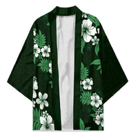 Hawaiian Hibiscus Tribal Floral Green Kimono Polynesian Tapa Pattern - Polynesian Pride