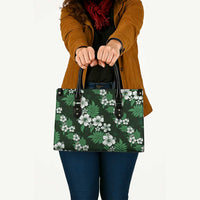 Hawaiian Hibiscus Tribal Floral Green Leather Bag Polynesian Tapa Pattern LT01 - Polynesian Pride
