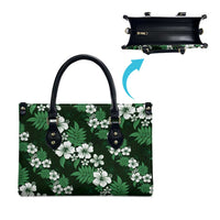 Hawaiian Hibiscus Tribal Floral Green Leather Bag Polynesian Tapa Pattern LT01 - Polynesian Pride