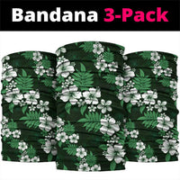 Hawaiian Hibiscus Tribal Floral Green Neck Gaiter Polynesian Tapa Pattern - Polynesian Pride