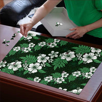 Hawaiian Hibiscus Tribal Floral Green Puzzle Polynesian Tapa Pattern - Polynesian Pride
