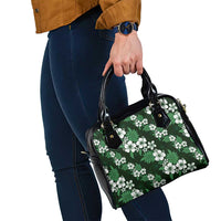 Hawaiian Hibiscus Tribal Floral Green Shoulder Handbag Polynesian Tapa Pattern - Polynesian Pride