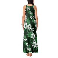 Hawaiian Hibiscus Tribal Floral Green Tank Maxi Dress Polynesian Tapa Pattern - Polynesian Pride