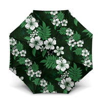 Hawaiian Hibiscus Tribal Floral Green Umbrella Polynesian Tapa Pattern LT01 One Size Folded 11.42 inch Opened Diameter 37.4 inch Green - Polynesian Pride