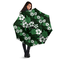 Hawaiian Hibiscus Tribal Floral Green Umbrella Polynesian Tapa Pattern LT01 - Polynesian Pride