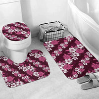 Hawaiian Hibiscus Tribal Floral Pink Bathroom Set Polynesian Tapa Pattern - Polynesian Pride