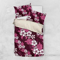 Hawaiian Hibiscus Tribal Floral Pink Bedding Set Polynesian Tapa Pattern - Polynesian Pride