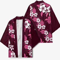 Hawaiian Hibiscus Tribal Floral Pink Kimono Polynesian Tapa Pattern - Polynesian Pride