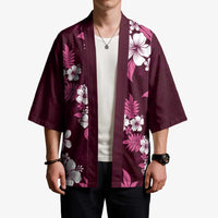 Hawaiian Hibiscus Tribal Floral Pink Kimono Polynesian Tapa Pattern - Polynesian Pride