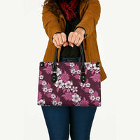 Hawaiian Hibiscus Tribal Floral Pink Leather Bag Polynesian Tapa Pattern LT01 - Polynesian Pride