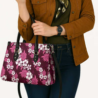 Hawaiian Hibiscus Tribal Floral Pink Leather Bag Polynesian Tapa Pattern LT01 - Polynesian Pride