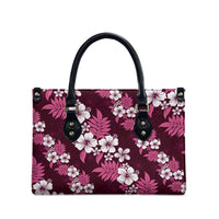 Hawaiian Hibiscus Tribal Floral Pink Leather Bag Polynesian Tapa Pattern LT01 - Polynesian Pride