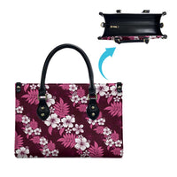 Hawaiian Hibiscus Tribal Floral Pink Leather Bag Polynesian Tapa Pattern LT01 - Polynesian Pride