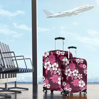 Hawaiian Hibiscus Tribal Floral Pink Luggage Cover Polynesian Tapa Pattern - Polynesian Pride