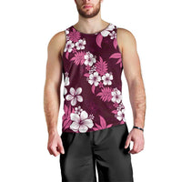 Hawaiian Hibiscus Tribal Floral Pink Men Tank Top Polynesian Tapa Pattern - Polynesian Pride