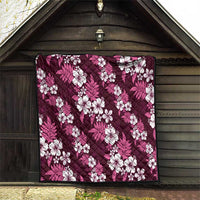 Hawaiian Hibiscus Tribal Floral Pink Quilt Polynesian Tapa Pattern - Polynesian Pride