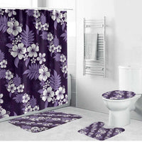 Hawaiian Hibiscus Tribal Floral Purple Bathroom Set Polynesian Tapa Pattern LT01 Bathroom Set (4 pcs) Purple - Polynesian Pride
