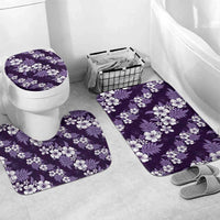 Hawaiian Hibiscus Tribal Floral Purple Bathroom Set Polynesian Tapa Pattern LT01 Mat Set Only (3 pcs) One Size Purple - Polynesian Pride