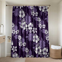 Hawaiian Hibiscus Tribal Floral Purple Bathroom Set Polynesian Tapa Pattern LT01 Shower Curtain Only Purple - Polynesian Pride