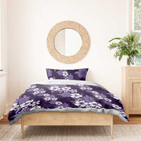 Hawaiian Hibiscus Tribal Floral Purple Bedding Set Polynesian Tapa Pattern - Polynesian Pride
