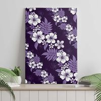 Hawaiian Hibiscus Tribal Floral Purple Canvas Wall Art Polynesian Tapa Pattern - Polynesian Pride