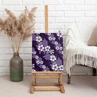 Hawaiian Hibiscus Tribal Floral Purple Canvas Wall Art Polynesian Tapa Pattern - Polynesian Pride