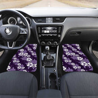Hawaiian Hibiscus Tribal Floral Purple Car Mats Polynesian Tapa Pattern - Polynesian Pride