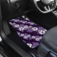 Hawaiian Hibiscus Tribal Floral Purple Car Mats Polynesian Tapa Pattern - Polynesian Pride