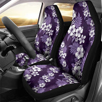 Hawaiian Hibiscus Tribal Floral Purple Car Seat Cover Polynesian Tapa Pattern - Polynesian Pride