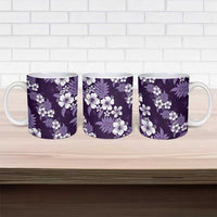 Hawaiian Hibiscus Tribal Floral Purple Ceramic Mug Polynesian Tapa Pattern - Polynesian Pride