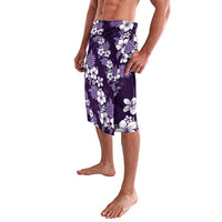 Hawaiian Hibiscus Tribal Floral Purple Lavalava Polynesian Tapa Pattern - Polynesian Pride