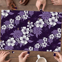 Hawaiian Hibiscus Tribal Floral Purple Puzzle Polynesian Tapa Pattern - Polynesian Pride