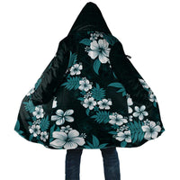 Hawaiian Hibiscus Tribal Floral Teal Cloak Polynesian Tapa Pattern - Polynesian Pride
