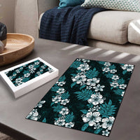 Hawaiian Hibiscus Tribal Floral Teal Puzzle Polynesian Tapa Pattern - Polynesian Pride