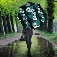 Hawaiian Hibiscus Tribal Floral Teal Umbrella Polynesian Tapa Pattern LT01 - Polynesian Pride